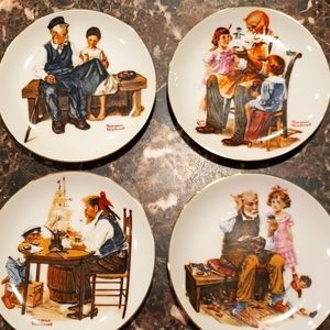 VTG 1982 Norman Rockwell 4pc bundle plates